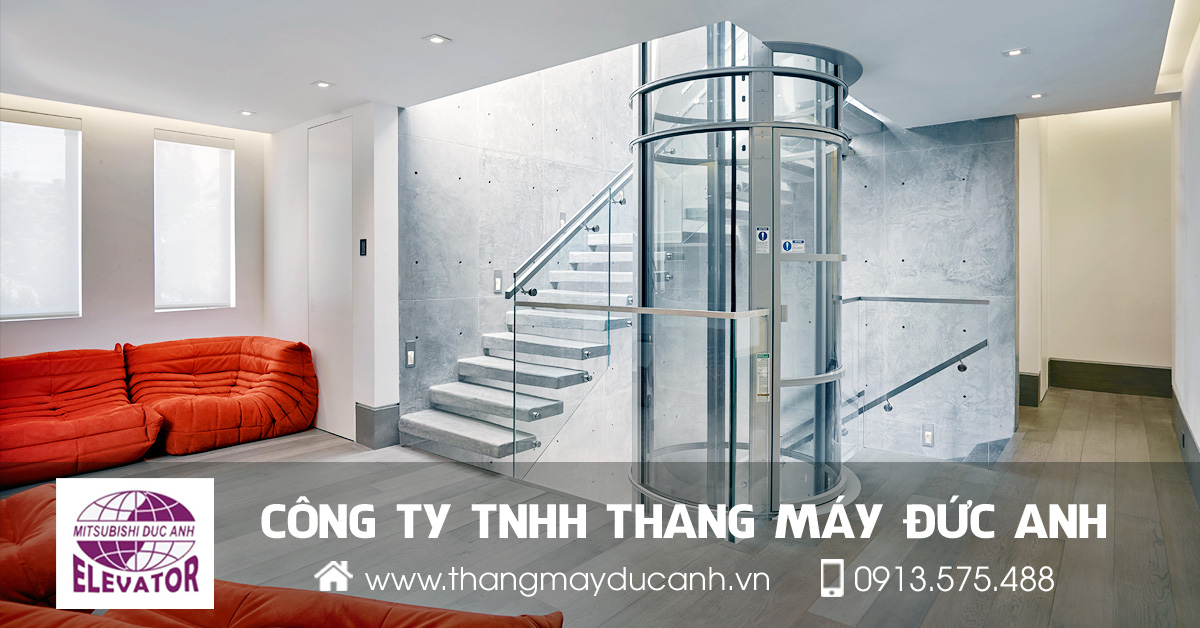 thang máy gia đình vách kính đẹp