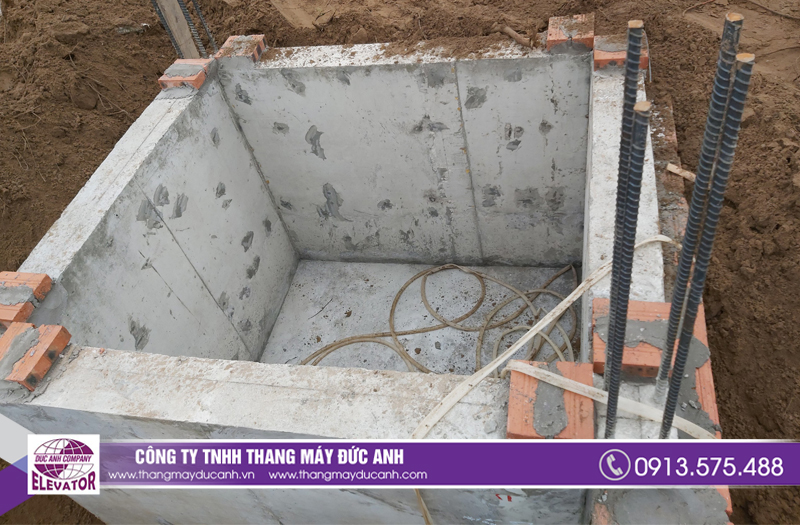 Hình ảnh thực tế thi công hố pit thang máy gia đình tại Dương Kinh Hải Phòng