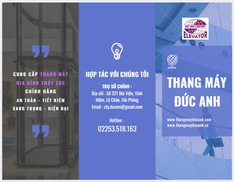 Thang máy Đức Anh cung cấp thang máy gia đình thủy lực chính hãng